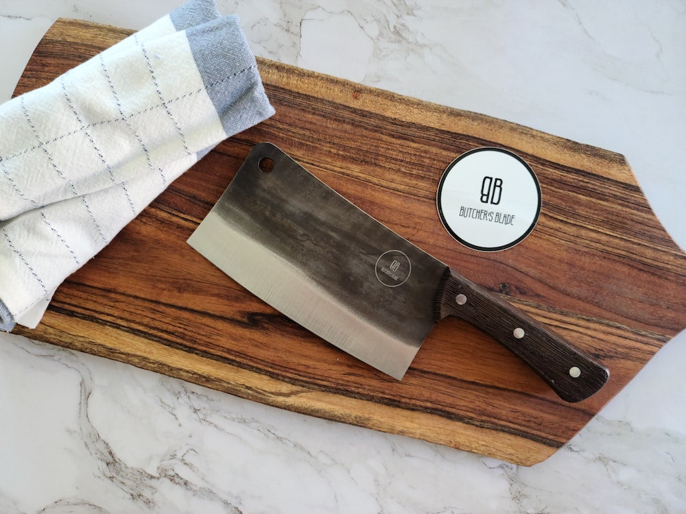 Handmade Forged High Carbon Full Tang Butcher's Cleaver by Butchers Bl –  World of Wagyu